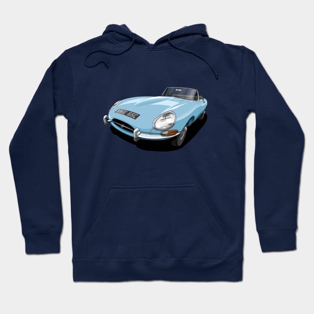 Jaguar e-type roadster Hoodie by candcretro